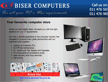 Tablet Screenshot of bisercomputers.co.za